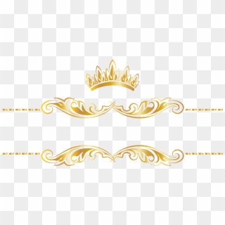 #gold #goldcrown #crown #swirls #banner #header #textline - Clip Art, HD Png Download