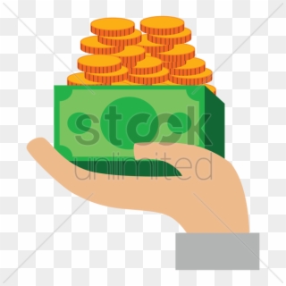 Hand Holding Money Vector Image - Деньги В Руке Вектор Png, Transparent Png