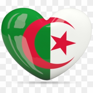 Flag Icon, Largest Countries, African Countries, Mediterranean - Algeria Flag In A Heart, HD Png Download