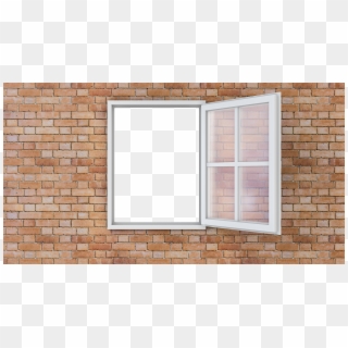 Glass Brick Wall - Wall With Window Transparent, HD Png Download