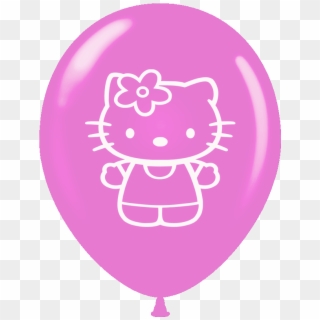 Balloons 12 Inch Hello Kitty Printed 50 Pcs - Black And Green Hello Kitty, HD Png Download