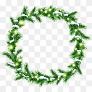 Christmas Snowy Wreath Png Clip Art - Christmas Tree, Transparent Png