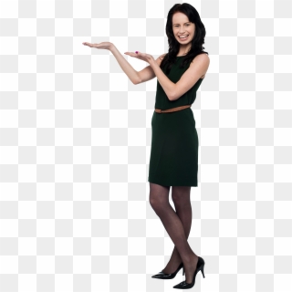 Girl Pointing Left Free Png Image - Girl Standing Pointing Png, Transparent Png