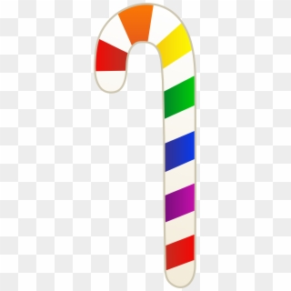 Rainbow Colored Candy Cane - Colorful Candy Cane Clipart, HD Png Download