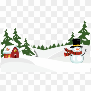 Free Png Snowy Ground With Snowman Png - Boston Terrier Merry Christmas, Transparent Png