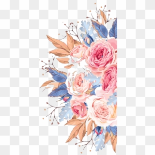 #ftestickers #watercolor #flowers #border #colorful - Transparent Free Watercolor Flower, HD Png Download