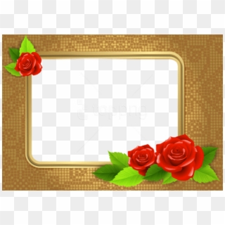 Free Png Goldframe With Roses Png Images Transparent - Gold Frame Background Hd Png, Png Download