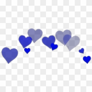 Blue Blueheart Bluehearts Aesthetic Freetouse Crown - Blue Heart Crown Png, Transparent Png
