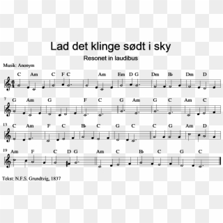 Lad Det Klinge Sødt I Sky - Sheet Music, HD Png Download