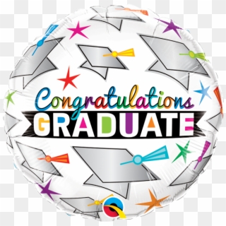 Grad Cap & Stars 18 Foil Balloon - Congratulations Graduate, HD Png Download