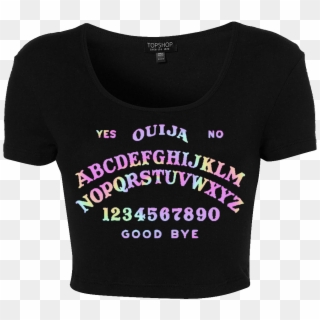 Ouija Board Holographic Black Crop Top - Active Shirt, HD Png Download