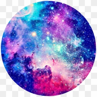 #galaxy #pink #blue #purple #stars #circle #background, HD Png Download