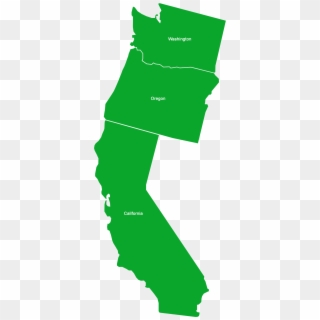 Image Result For Outline Of Washington Oregon And California - Washington Oregon And California Map, HD Png Download