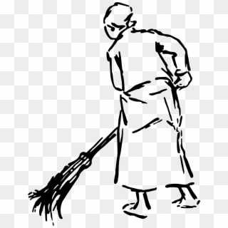 1852 X 2399 28 - Drawing Of A Woman Sweeping, HD Png Download
