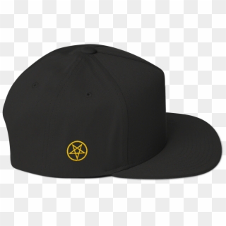 Black Snapback Cap With Subtle Gold Inverted Pentacle - Baseball Cap, HD Png Download