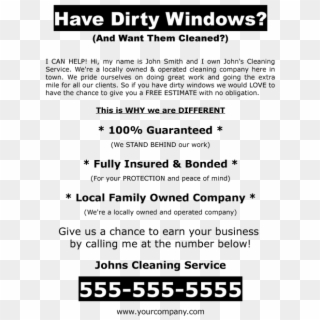 Free Download Window Washing Flyer Profit Getting - Window Cleaning Flyers Examples, HD Png Download
