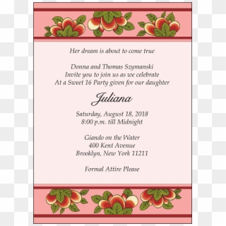 Sweet 16 Invitation, HD Png Download
