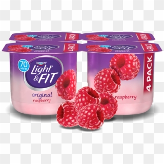 Raspberry Nonfat Yogurt - Dannon Light And Fit 4 Pack Vanilla, HD Png Download