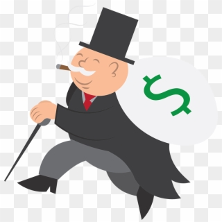 Money Man With Money Bag - Fat Guy With Money Cartoon, HD Png Download