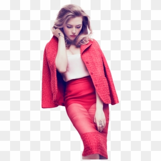 Download Scarlett Johansson Red Dress Transparent Png - Scarlett Johansson 2018 Photoshoot, Png Download