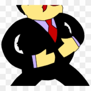 Suit Clipart Fat Man - Cartoon Man In Suit, HD Png Download