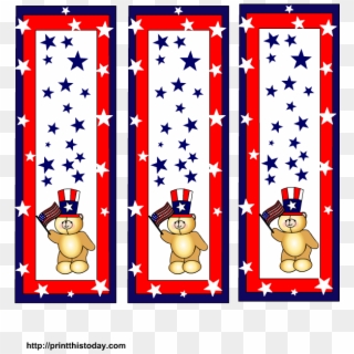 July 4th Bookmarks With Cute Teddy Bear, HD Png Download