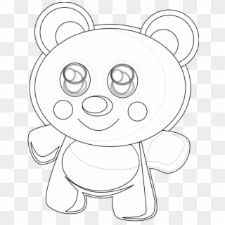 Teddy Bear Black And White Cute Animal Bear Clipart - Cartoon, HD Png Download