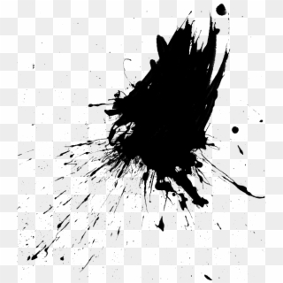 Paint Splatter Splash Ink Drop Splattered, Drip Silhoue - Splatter Black Paint Drip, HD Png Download