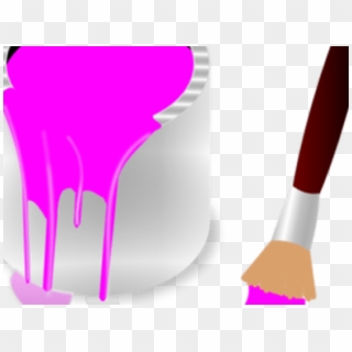 Brush Clipart Paint Splatter - Paint Brush Clip Art Pink, HD Png Download