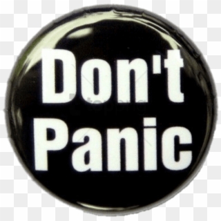 Free Png Don't Panic Black Button Png Image With Transparent - Emblem, Png Download