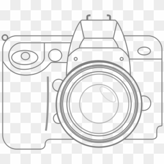 Drawing Canon Eos 200d Single-lens Reflex Camera Digital - Camera Lens Drawing, HD Png Download
