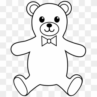 Teddy Bear Colorable Line Art, HD Png Download