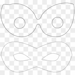 This Free Icons Png Design Of Superhero Mask Template - Line Art, Transparent Png