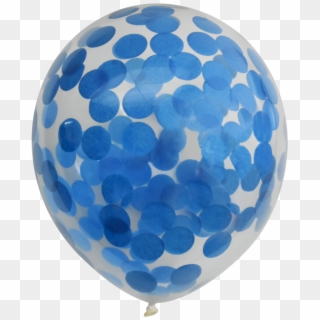 Clear Balloons With Blue Confetti Pack Of - Balloon, HD Png Download