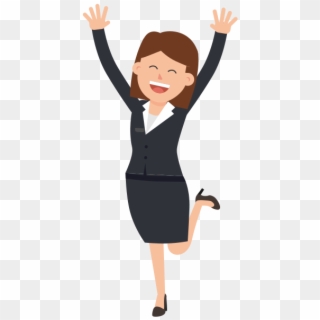 Corporate Woman Jumping For Joy, HD Png Download