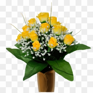 Yellow Roses With Baby's Breath, HD Png Download
