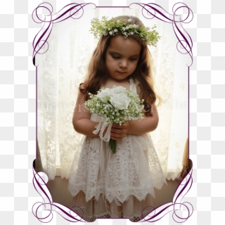Andrea White Flower Girl Posy Flowers For Ever After, HD Png Download