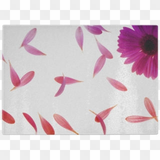 Falling Petals Glass Cutting Board - Flower Petals Blowing In The Wind, HD Png Download