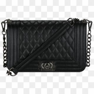 Black Leather Crossbody Bag With Quilted Texture And, HD Png Download