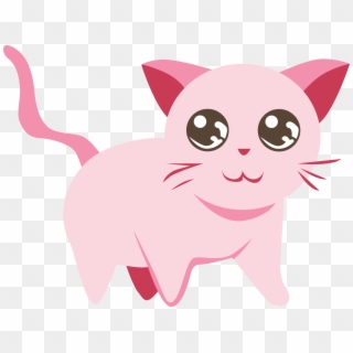 Kitten Whiskers Cat Euclidean Vector - Cute Pink Kitten Clipart, HD Png Download