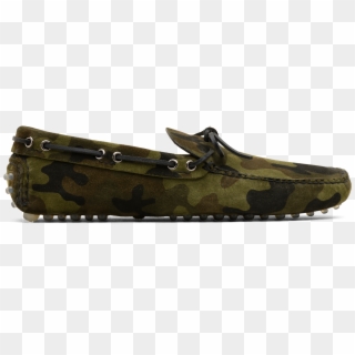 Driving Shoes Camouflage Printed Suede - Slip-on Shoe, HD Png Download