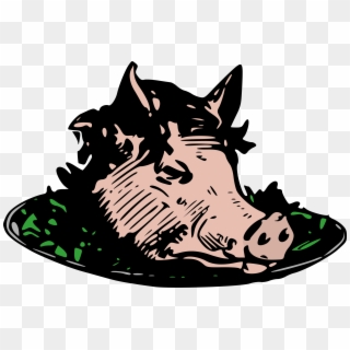 This Free Icons Png Design Of Pig Head Dinner - Pig's Head On A Plate Clipart, Transparent Png