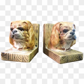 Pair Of Dog Head Ceramic Bookends - Tibetan Spaniel, HD Png Download