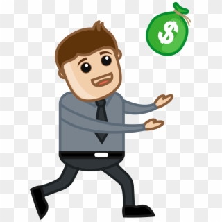 Man Running For Money Vector Illustration Fkz9acpd - Man With Money Vector Png, Transparent Png