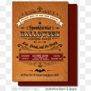 Vintage Halloween Cocktail Party Invitations, Eat,, HD Png Download