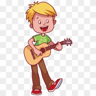 Boy Playing Guitar Clipart, HD Png Download