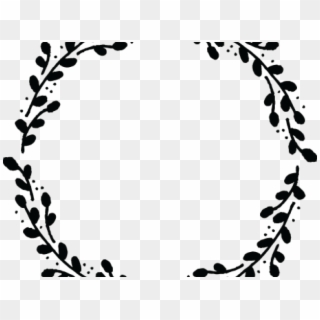 Drawn Wreath Vector - Floral Circle Border Black And White, HD Png Download