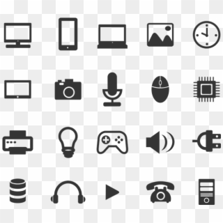 Black Icons Pc, Game, Phone, Photo, Mobile Vector - Mobile Logo Menu, HD Png Download