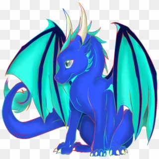 Purple Blue Dragon Standing With Wings Spread Clipart, HD Png Download