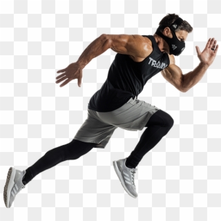 Man Running Wearing Training Mask - Jumping, HD Png Download